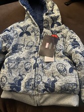 Boys Size 3T Marvel Spiderman Full-Zip Hoodie Sweatshirt Jacket -New-Fleece