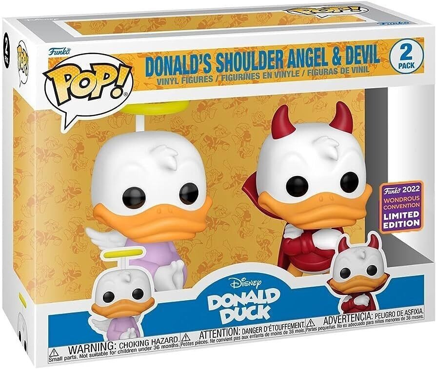 FUNKO Donald DUCK DONALD'S Shoulder Angel And Devil 2 Pack Pop Vinyl Figure