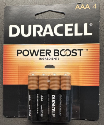 4- Pack Duracell AAA Power Boost 12 year Guaranteed Exp MAR 2036