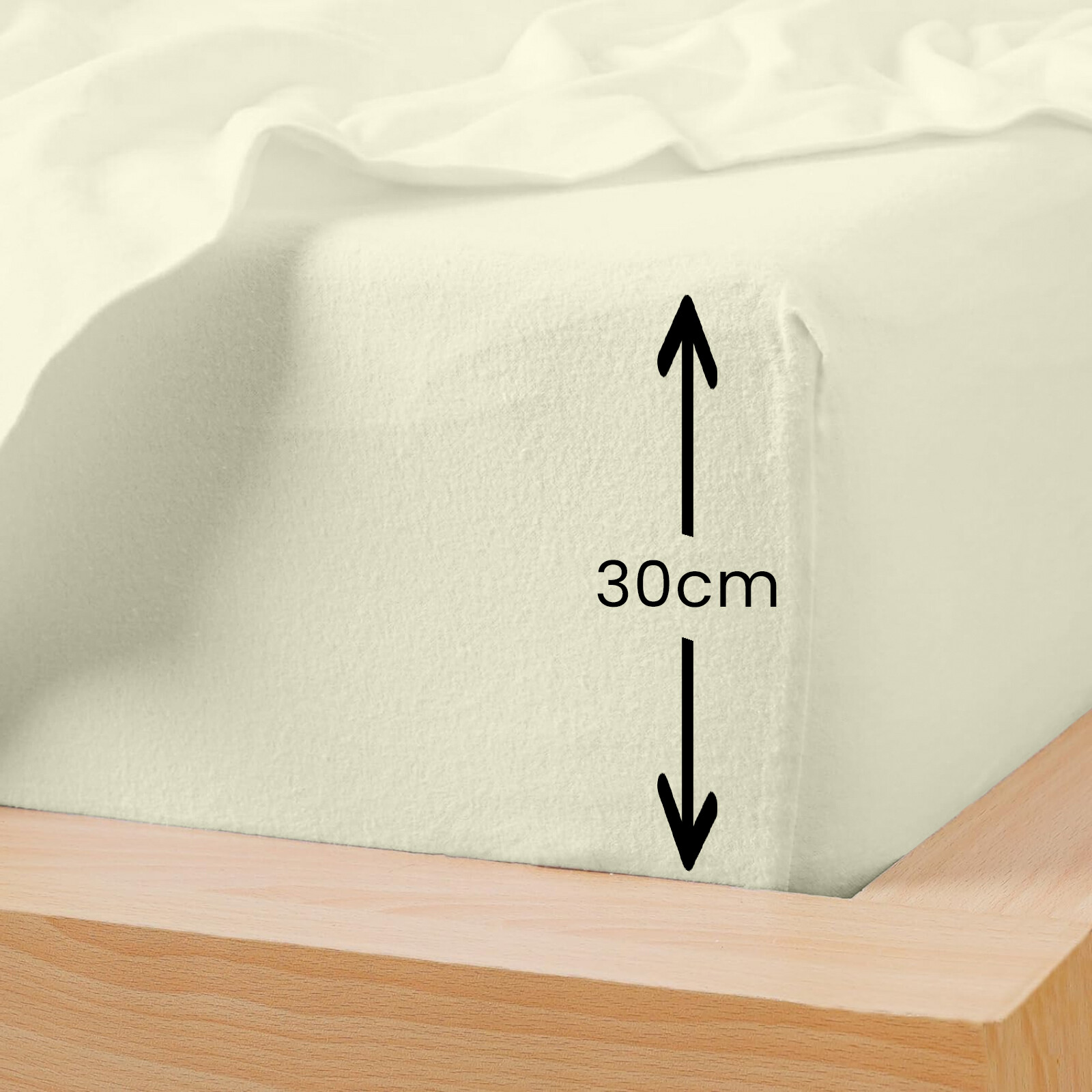 100 Brushed Cotton Flannelette Fitted Sheet 30CM Deep Flannel Bed