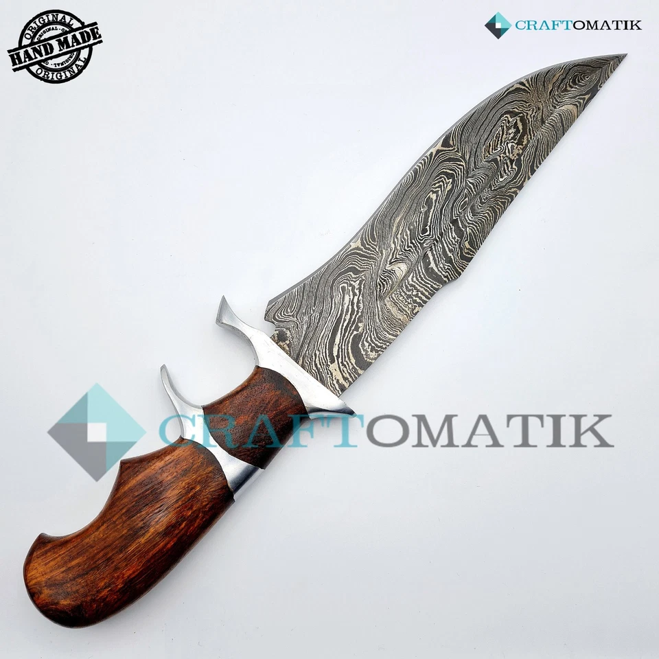 Damast Stahl Jagdmesser | ELITE Damaszener Bowie Messer | Hunting Knife | DHK11 - Bild 4 von 4