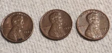 3: 1982 P Large Date Transitional Penny. Multi Colors & Tones. All Double Die 