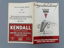 1937 FORD V8 Auto KENDALL MOTOR OIL Car HOMER Illinois ADVERTISING Brochure