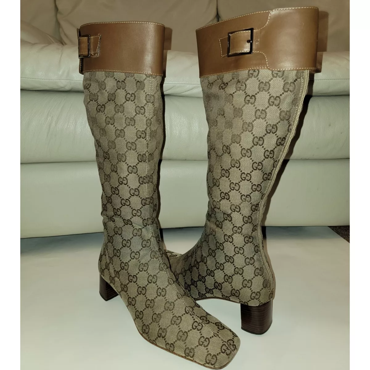 Gucci GG canvas knee-high boots – Curated Connect