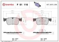 Brembo P 61 116 Bremsbelagsatz, Scheibenbremse