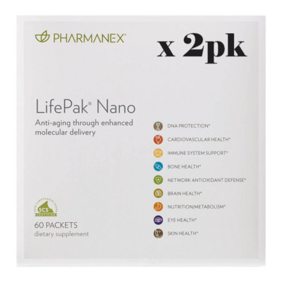 [2pk] Nu Skin NuSkin Pharmanex LifePak Nano 60 Packets Exp 01/2027 NEW SEALED