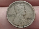 1917 S Lincoln Cent Wheat Penny- Fine Details, Cracked Planchet, Chocolate Brown