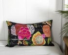 12X20" Indian Bohemian Kantha Pillow Black Kantha Pillow Sham Covers Throw Decor