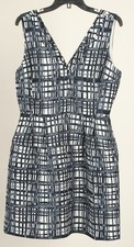 Madewell Dress Women’s 10 Blue White Striped Sleeveless Fit & Flare Pockets