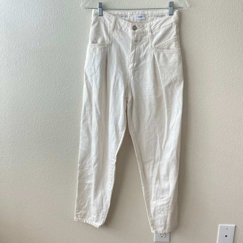 Closed Pedal Pusher High Rise Tapered Jeans Off-White Organic Cotton Size 24
