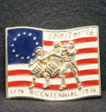 WH11143 NOS VINTAGE 1976 SPIRIT OF '76 BICENTENNIAL PATRIOTIC ART BELT BUCKLE