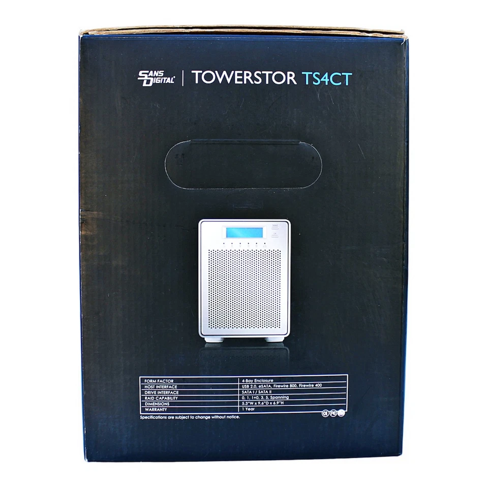 Sans Digital TowerSTOR TS4CT - 4 Bay SATA to USB 2.0 / eSATA RAID Enclosure NEW - Image 4 of 4