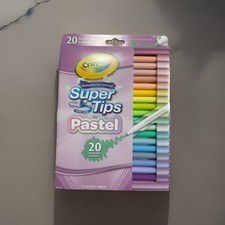 CRAYOLA SUPER TIPS PASTEL COLORS, BOX OF 20 WASHABLE MARKERS, BRAND NEW IN BOX