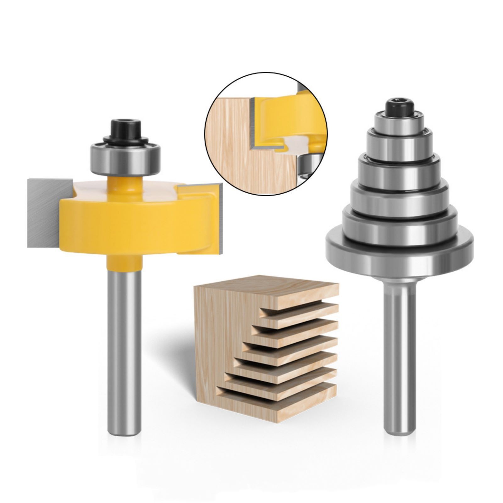 Rabbet Router Bit Set used on electric wood routers or engraving machines