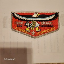 S12 Eswau Huppeday Lodge 560 1986 NOAC Delegate Flap Boy Scouts of America BSA
