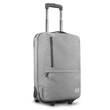 22in Softside Carry On Luggage 2-Wheel Upright Suitcase Gray Travel Bag