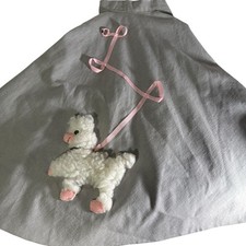 50's Poodle Skirt Girls Size M Sock Hop Gray White Dog Halloween Costume