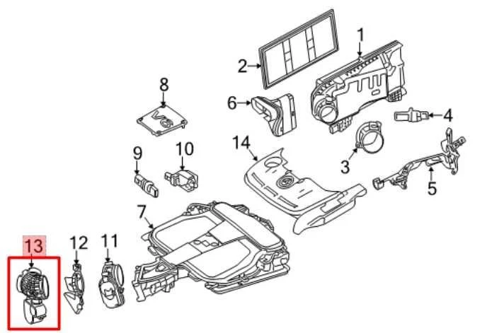 Mercedes-Benz E350 Sport 2012-16 4Matic 3,5 L AWD admisión de aire conducto manguera resonador Foto 2 de 4
