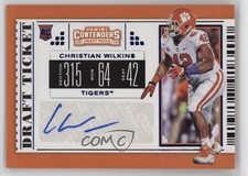 2019 Panini Contenders Draft Picks College Ticket Christian Wilkins Auto 3hd