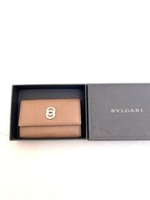 BVLGARI 6 Key Rings Leather Tan Wallet
