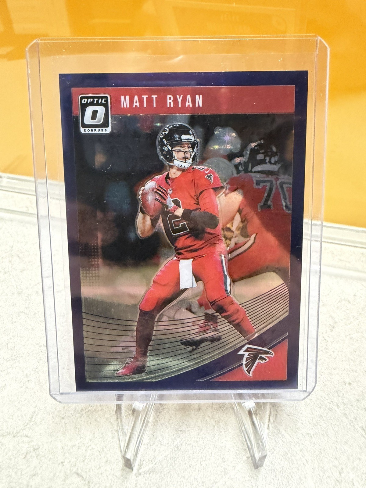 #'d/25 MATT RYAN SSP 2018 Panini Donruss Optic FOTL Purple Stars Prizm No. 21