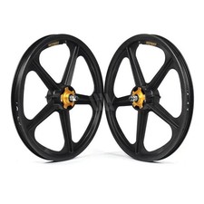 SKYWAY Tuff Graphite Black/Gold Rivet 20" Wheel Set