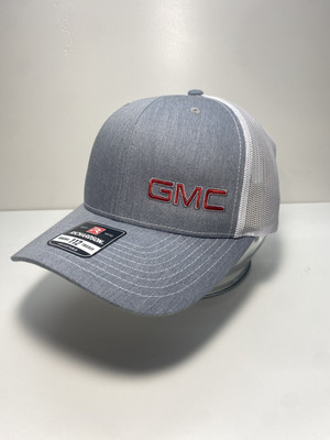 GMC Logo Gray/white Mesh Richardson 112 Hat SnapBack Embroidered