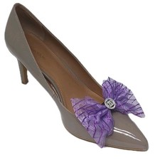 2pcs Purple Color Bow Shoe Clips with Charm, Shoe Accessory, 2pcs