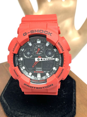 Casio Men's Watch G-Shock GA100B-4A Black Red Resin Sport Digital Quartz 5081