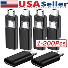 200x Type C Female to Micro USB Male Port Converter Charge Data Sync Adapter Lot