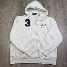 Vintage Polo Ralph Lauren 3 RLPC Rugby Henley Hoodie Y2k Big Logo Mens Size XXL