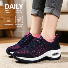 Ladies Slip On Sneakers Womens Fashion Running Trainers Gym Walking Sports Shoes