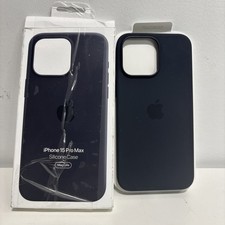 Genuine OEM Apple Silicone Case with MagSafe for iPhone 15 Pro Max - Black