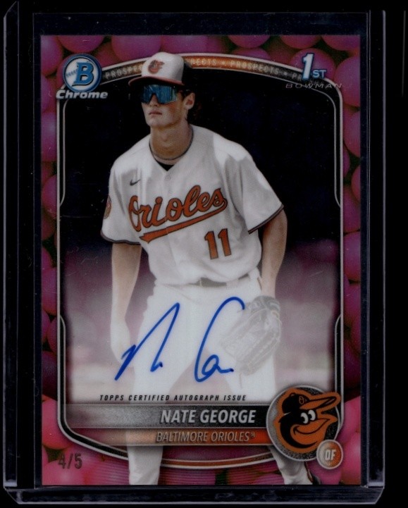 2025 Bowman Chrome Baseball Nate George #CPA-NG 1st Auto Gum Ball Refractor /5