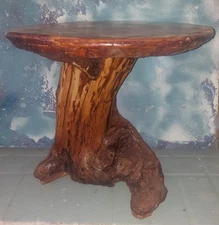 Dark Wood Table Handmade Manzanita & Acacia Live Edge Natural Accent Rustic