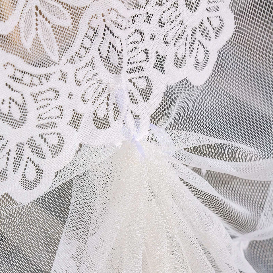 Panel de cortina de puerta de encaje floral elegante estilo francés panel transparente de encaje floral vintage Foto 4 de 4