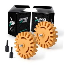 2 Pack Decal Remover Eraser Wheel with Adapter 4 inch Rubber 2 Pack Slotted