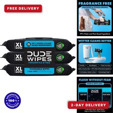 DUDE Wipes Unscented Flushable Wipes - Extra-Large for Sensitive Skin