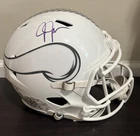 🔥 Justin Jefferson Signed Vikings 24 Salute to Service Full Size Helmet Beckett
