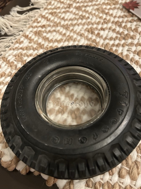 Firestone Transport 110 Tubeless Tire Ashtray Vintage Collectible
