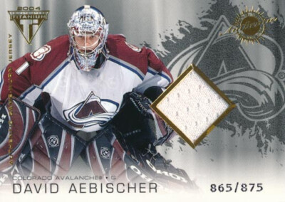 2003-04 Titanium GAME JERSEY #147 DAVID AEBISCHER - Colorado Avalanche