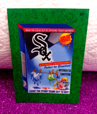 2016 Wacky Packages Baseball Series ''SOX LAUNDRY DETERGENT'' Grass Sticker #57