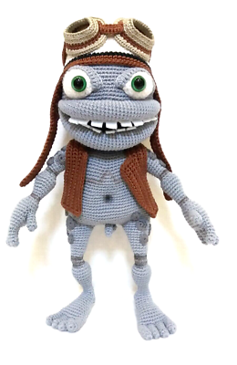 ぬいぐるみ Crazy Frog HANDMADE KNITTED TOY AMIGURUMI RARE THING CRAZY FROG HOOKED GIFT