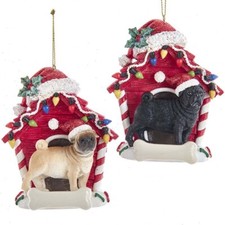Pug Dog House Ornament