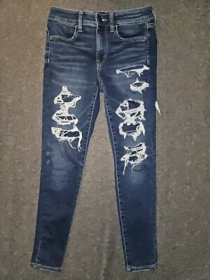American Eagle High Rise jeggings Women's 6 Regular Distressed Stretch Preppy