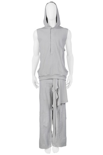Raf Simons, VINTAGE RAF SIMONS GREY SLEEVELESS HOODIE 2005