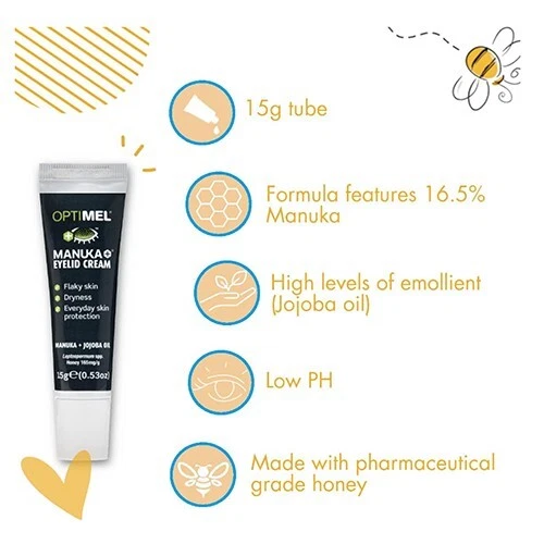 3x Optimel Manuka Eyelid Cream Flaky Skin Dryness 15g - Picture 4 of 5