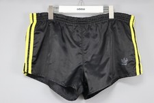 ADIDAS Vintage 80s West Germany Black nylon Used Sprinter Retro Shorts Sz M / D6