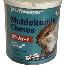 1st  Pawmost Multivitamin Chews For Dogs 21-In-1 120 Soft Chews NEW