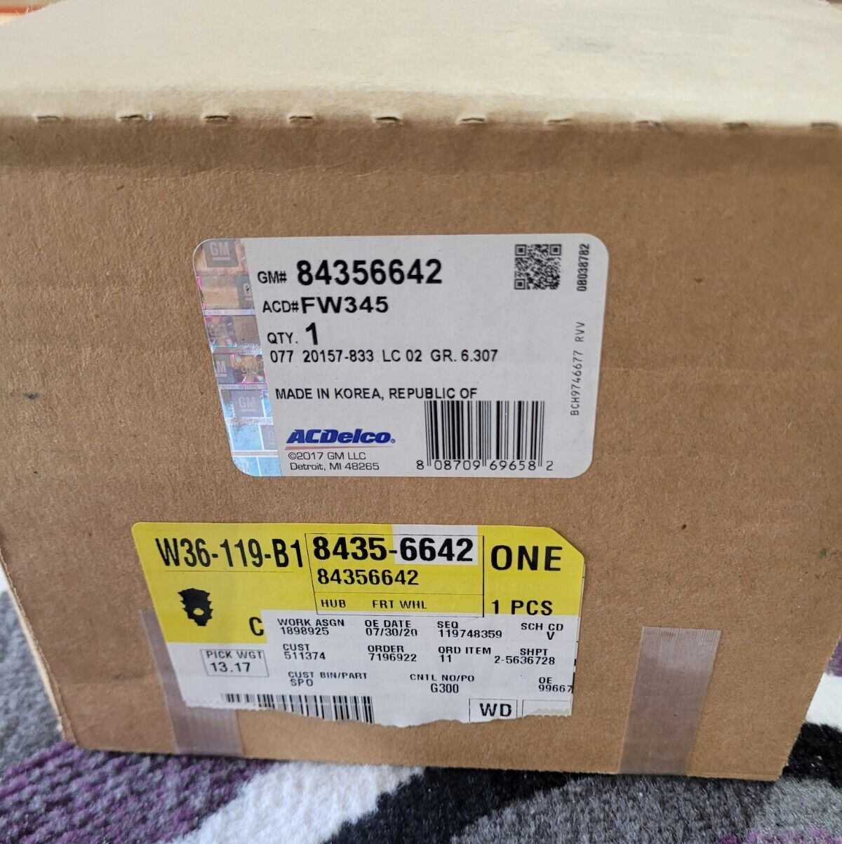 Wheel Bearing and Hub Assembly Front ACDelco FW345 for sale online | eBay